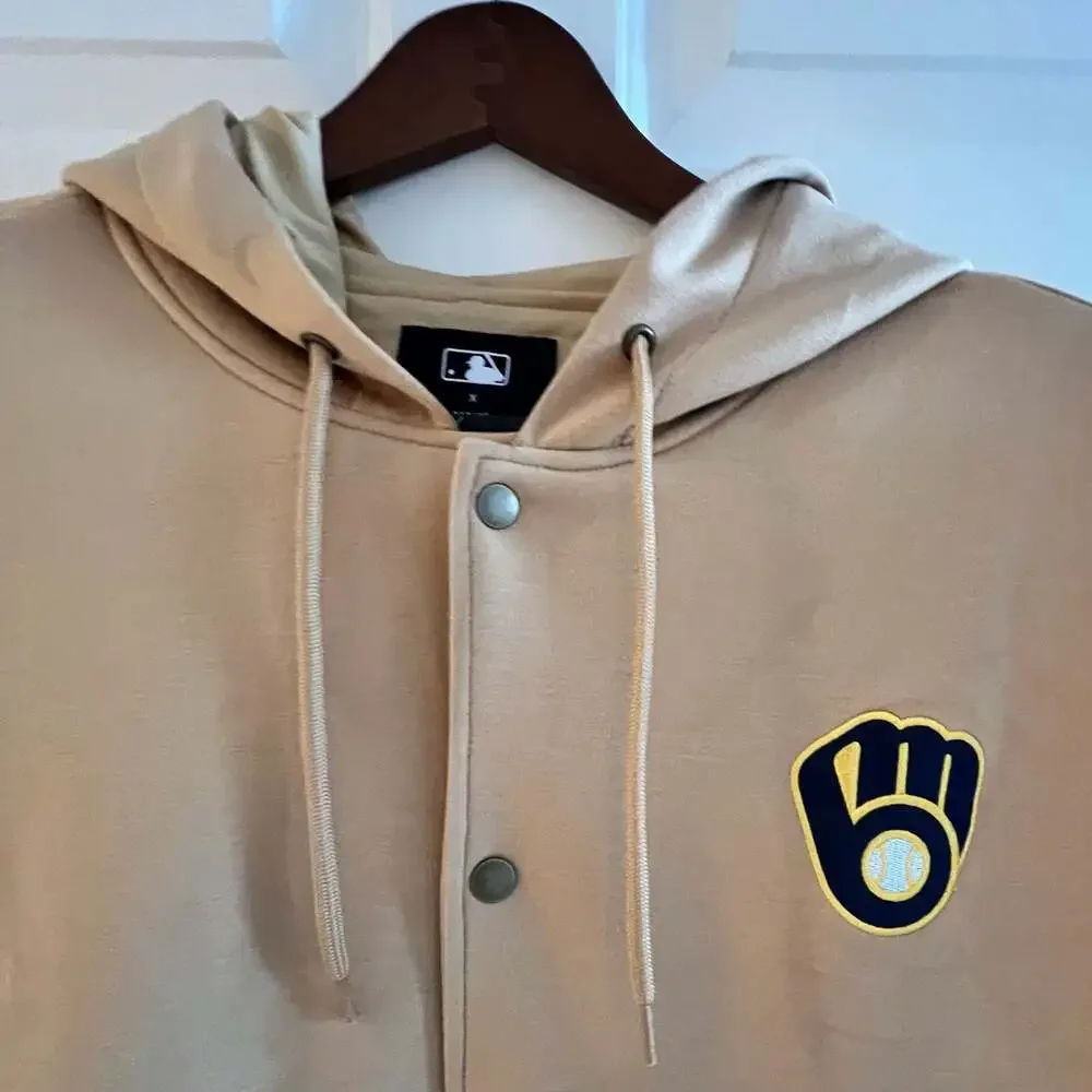 Milwaukee Brewers Varsity Hoodie Men's Darius Rucker Collection x MLB Brown/Whit
